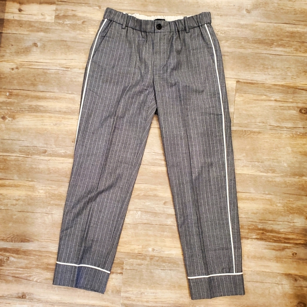 Light Grey Pinstripe J. Crew Wool Pants